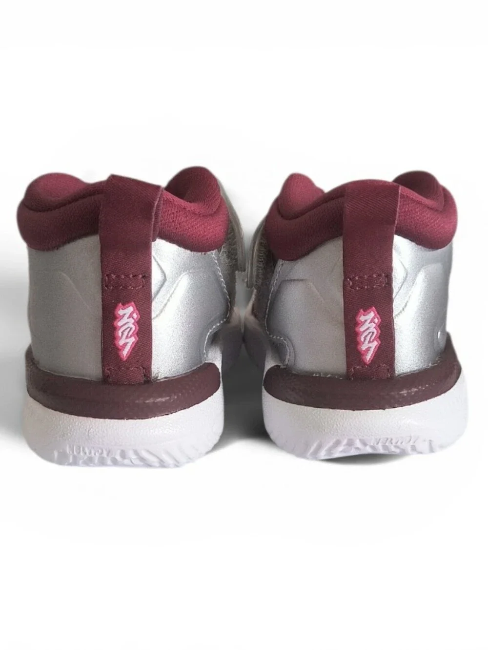 Jordan Zion 1 White & Metallic Silver Infant Sneakers Size 3C